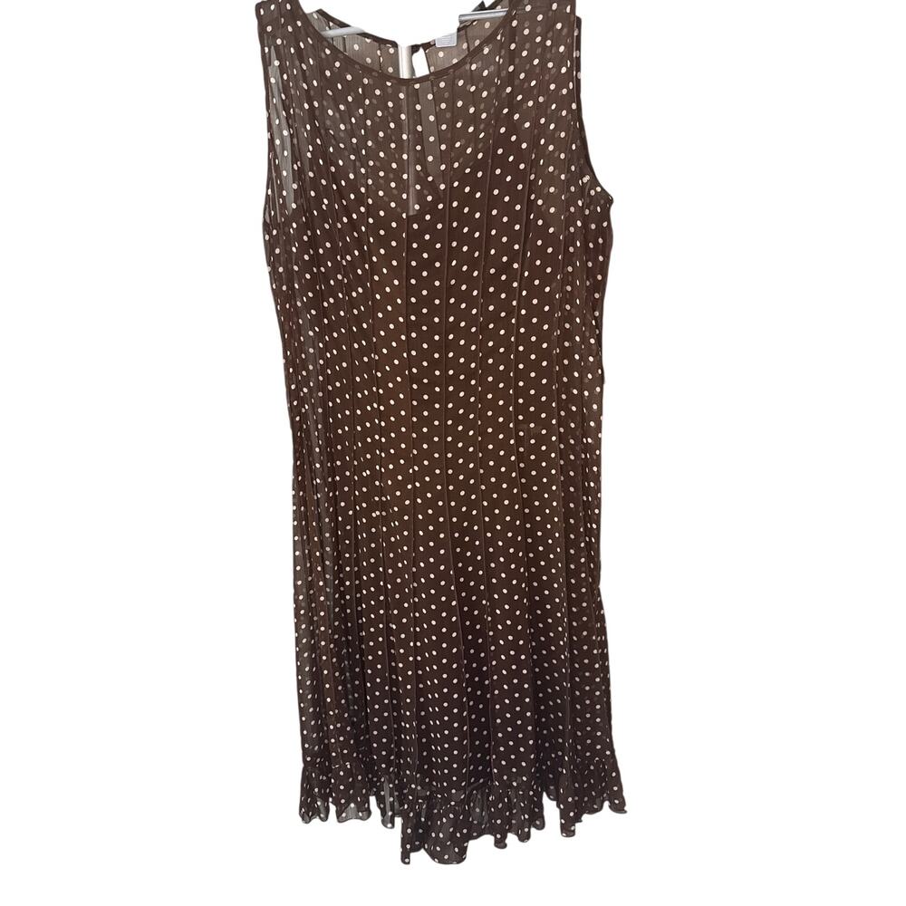 Jessica Howard Brown Polka Dot Sheer Dress Women's 18W